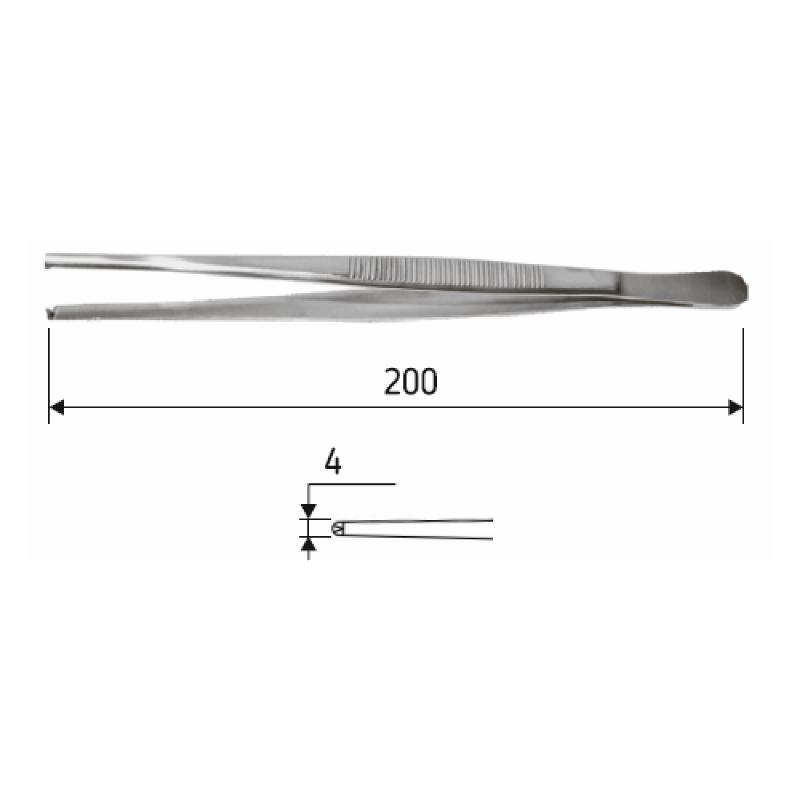 Пінцет хірургічний, 1:2 зубий, 20 см, J-16-034.